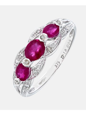 Diamant L'éternel Ring aus 375 Weißgold mit Diamant mit Rubin