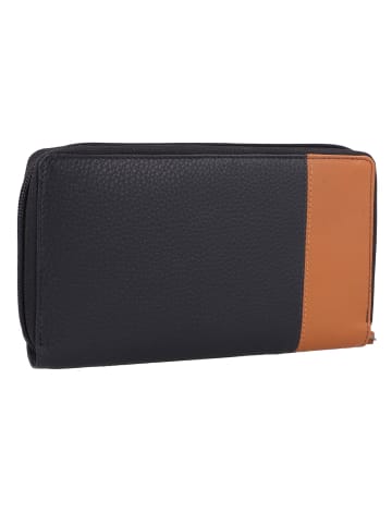 Greenburry Nappa Geldbörse RFID Schutz Leder 19.5 cm navy blue-tan