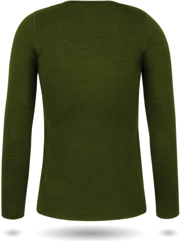 Normani Outdoor Sports Damen Merino Langarm-Shirt Mandurah in Grün