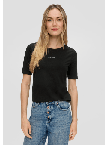 S. Oliver T-Shirt kurzarm in Schwarz