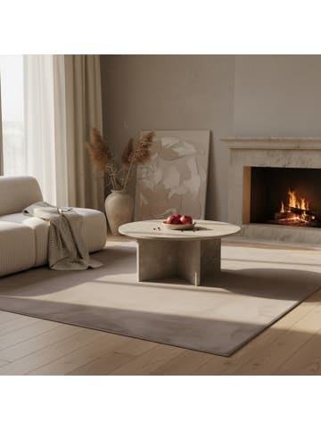KADIMA DESIGN Teppich Kurzflor Waschbar Einfarbig NECKAR Strapazierfähig OEKO-TEX in Beige