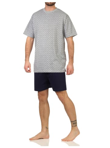 NORMANN Schlafanzug kurzarm Shorty Pyjama - 66112 in grau