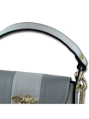 Toscanto Leder Umhängetasche Toscanto Tasche grau, hellgrau ca. 19cm