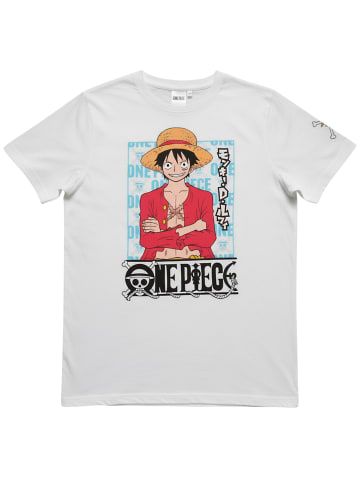 One piece One Piece T-Shirt Monkey D. Ruffy Oberteil Shirt kurzärmlig in weiß