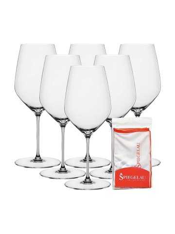 Spiegelau 6er Set Bordeauxgläser + Poliertuch Hi-Lite in Transparent 650 ml in transparent