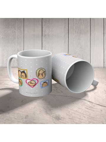 Mr. & Mrs. Panda Kaffeebecher Igel Familie ohne Spruch in Grau Pastell