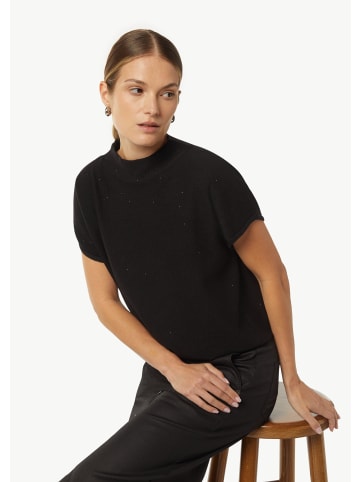comma Strickpullover kurzarm in Schwarz