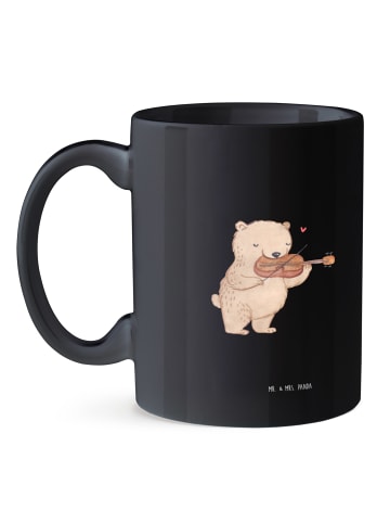 Mr. & Mrs. Panda Kaffeebecher Geige Freude mit Spruch in Schwarz