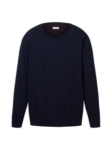 Tom Tailor Pullover 'Basic' in navy meliert