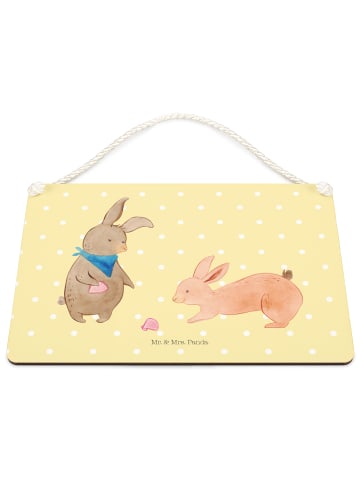 Mr. & Mrs. Panda Schild Hasen Muschel ohne Spruch in Gelb Pastell