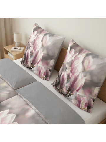 Good Morning Renforcé Bettwäsche - Magnolien Blüten in rosa