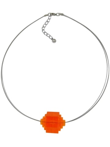 Gallay Kette Drahtkette Stufenperle orange-transparent 45cm in orange