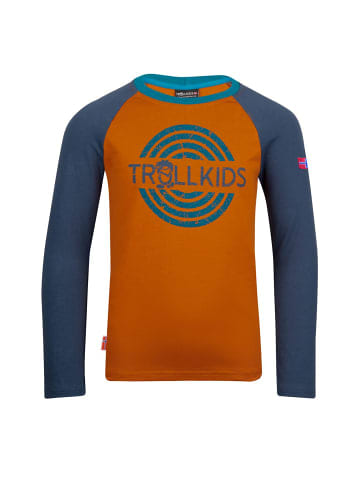 Trollkids Longsleeve "Preikestolen" in Mittelblau/Marineblau