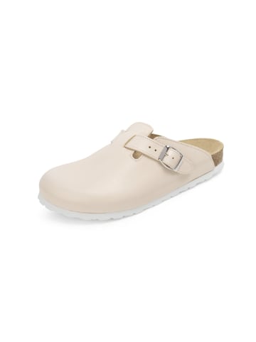 VITAFORM olivenblattgegerbtes Softnappaleder Clogs in beige