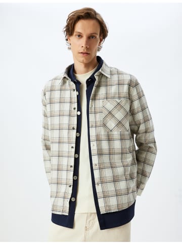 KOTON Shirt in Beige Kariert
