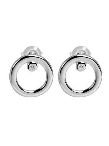 Adeliás Damen Ohrringe – Ohrstecker aus 925 Silber mit Zirkonia in silber