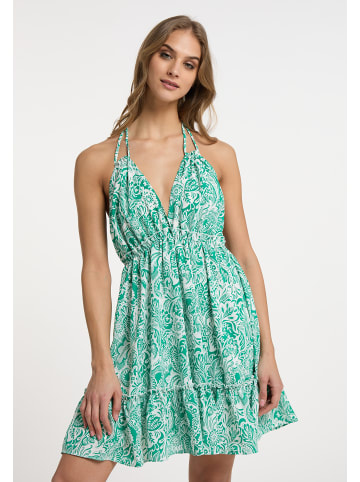 IZIA Damen Sommerkleid in Grün Weiss