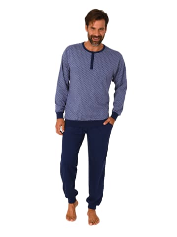 NORMANN Langarm Schlafanzug Pyjama Bündchen print - 84021 in rot