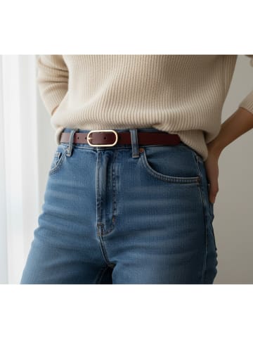 FRONHOFER Ledergürtel in Dunkelbraun