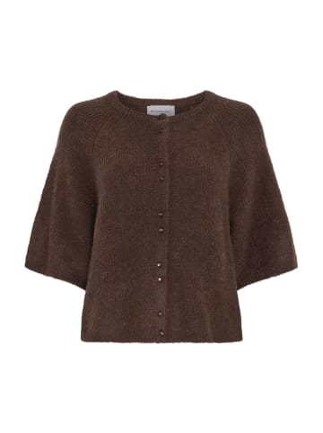 MOSS COPENHAGEN Bondie Hope 2/4 Cardigan in Hot Fudge