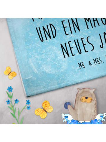 Mr. & Mrs. Panda Mini-Handtuch Eichhörnchen Weihnachten mit Spruch in Eisblau