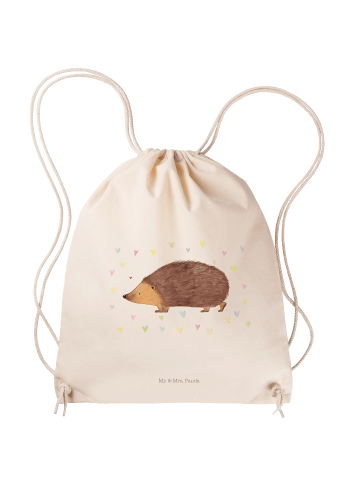 Mr. & Mrs. Panda Sportbeutel Igel Herzen ohne Spruch in Creme