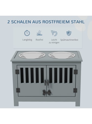 Pawhut Erhöhter Hundenapf Grau
