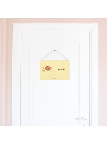 Mr. & Mrs. Panda holzbild Spinne Agathe Freude mit Spruch in Gelb Pastell