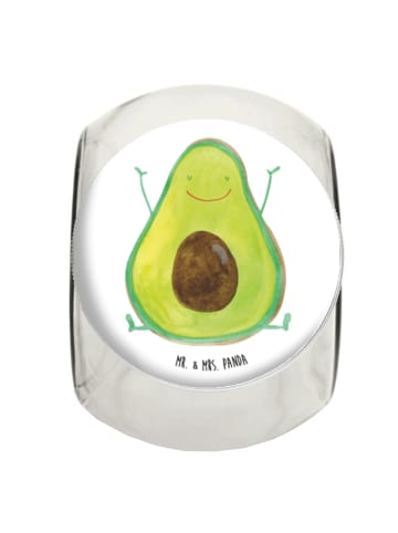 Mr. & Mrs. Panda Bonbonglas Avocado Glücklich ohne Spruch in Weiß