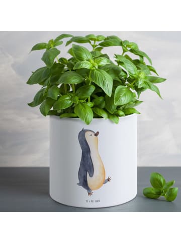 Mr. & Mrs. Panda Pflanzkübel Groß Pinguin mHerzieren ohne Spruch in Weiß
