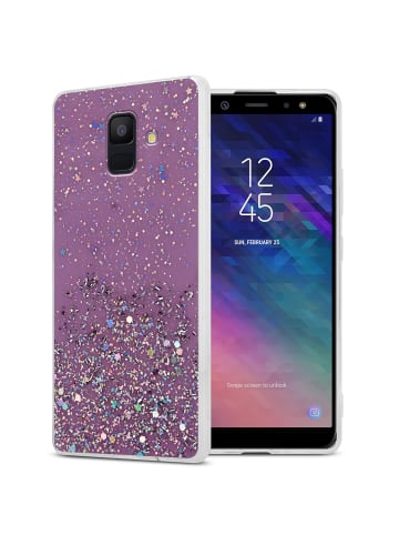 cadorabo Hülle für Samsung Galaxy A6 2018 Glitter in Lila mit Glitter