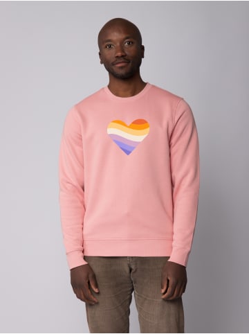 wat? Apparel Sweatshirt Rainbow Heart in Canyon Pink