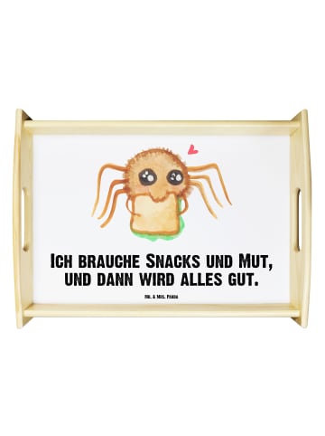 Mr. & Mrs. Panda Serviertablett Spinne Agathe Sandwich mit Spruch in Weiß