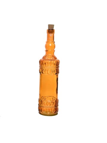 MARELIDA Glasflasche mit Korken Retro Vintage Flasche 780ml in orange