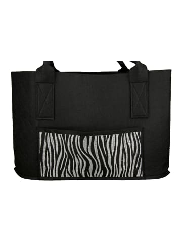 GMD Living 2er Set Filztasche Safarimuster in Schwarz