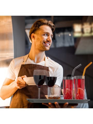 relaxdays 10x Serviertablett in Braun - Ø 35 cm