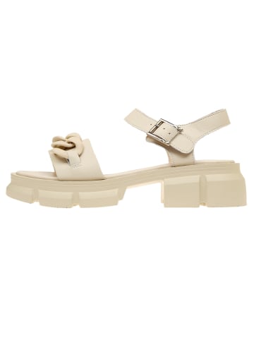 CESARE GASPARI Plateausandalen aus Leder in Beige