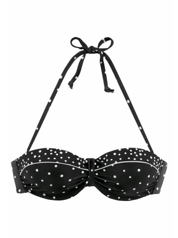 LASCANA Bügel-Bandeau-Bikini-Top in schwarz-weiß