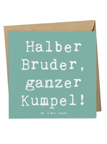 Mr. & Mrs. Panda Einladungskarte Spruch Halbbruder Kumpel mit Sp... in Meeresbrise