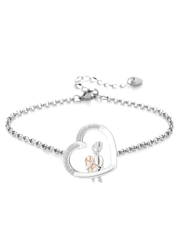 Himmelsflüsterer  Herz-Armband "Mama & Tochter" - Farbe: Silber & Roségold