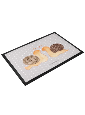Mr. & Mrs. Panda Gummimatte Schnecken Liebe ohne Spruch in Grau Pastell