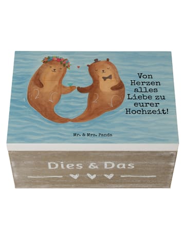 Mr. & Mrs. Panda Geschenkdose Hochzeit Otter Design mit Spruch in Weiß