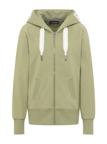 ELBSAND Zip-Jacke mit Kapuze in Green Leaf