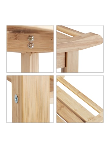 relaxdays Badezimmerbank in Natur - (B)66 x (H)45 x (T)40 cm