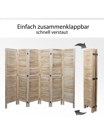 MCW Paravent G30 im Shabby-Look, Hellbraun