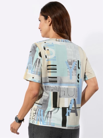 WITT WEIDEN Kurzarmshirt in bleu-sand-bedruckt