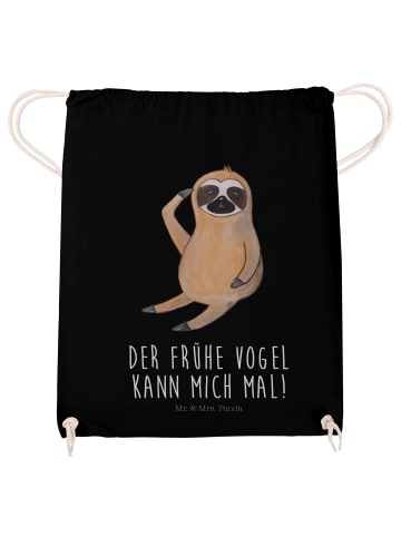 Mr. & Mrs. Panda Jutebeutel Faultier Vogel mit Spruch in Schwarz