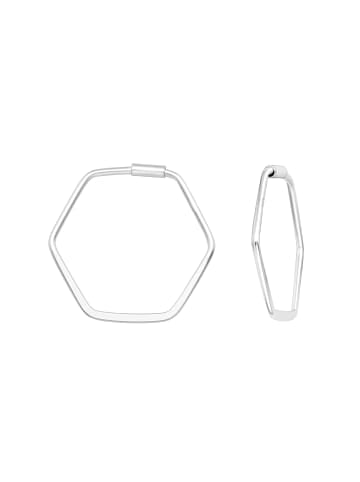 Alexander York Creolen HEXAGON in 925 Sterling Silber, 2-tlg. in silver