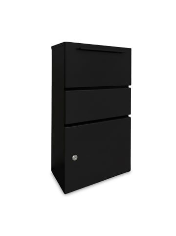 relaxdays Paketbox in Schwarz - (B)44 x (H)82 x (T)22 cm
