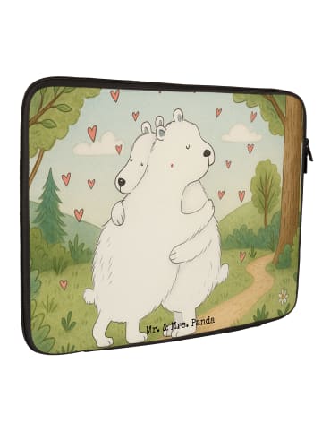 Mr. & Mrs. Panda Laptop Tasche Eisbär Umarmen Design ohne Spruch in Weiß